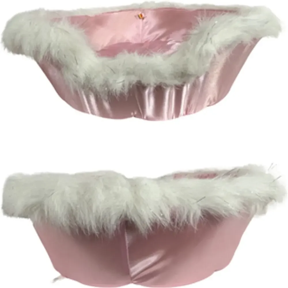 American Girl Doll Pink Satin Faux Fur Pet Bed Plush